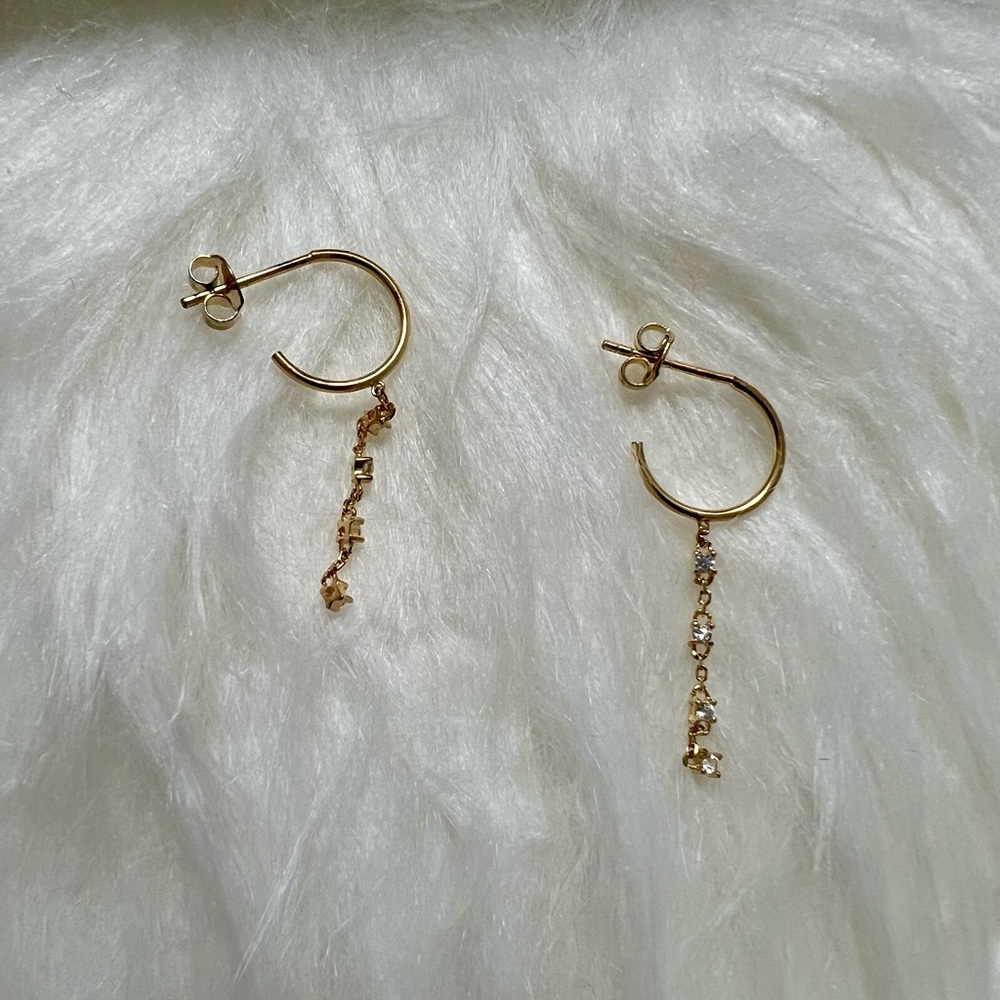 Baublebar fine jewelry 18k gold plated linea drop earrings